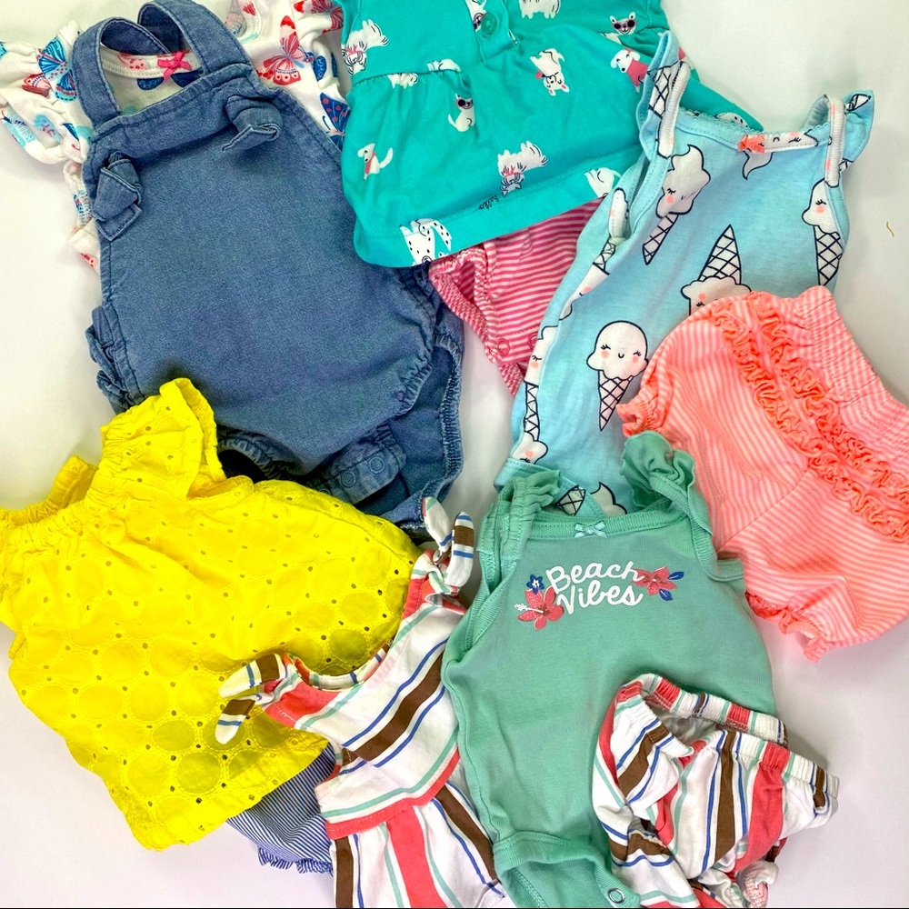 BUNDLE: Baby Girls Newborn 4 Outfits